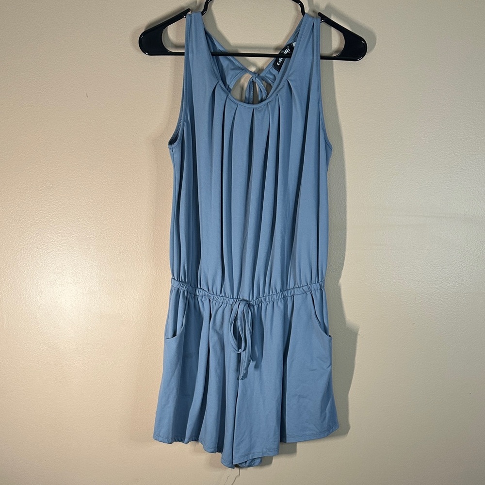 Chic Light Blue Sleeveless Romper